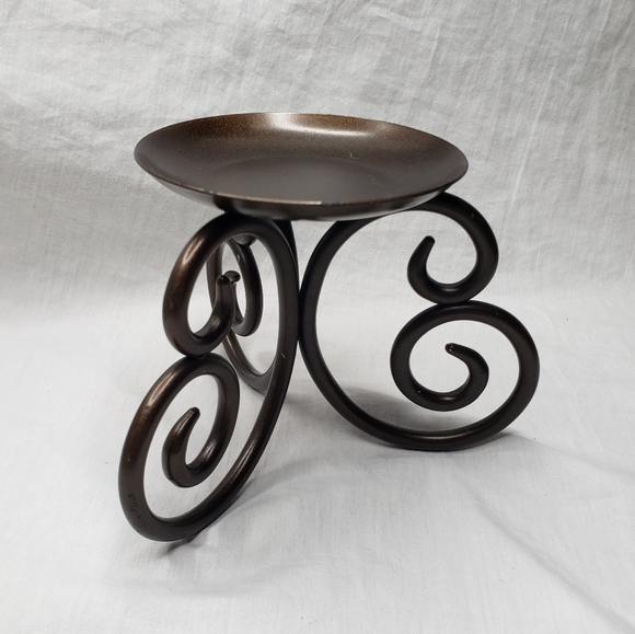 Partylite Viking Pillar Candleholder Metal for Single Large Candle 3 Scroll Feet - Picture 8 of 8